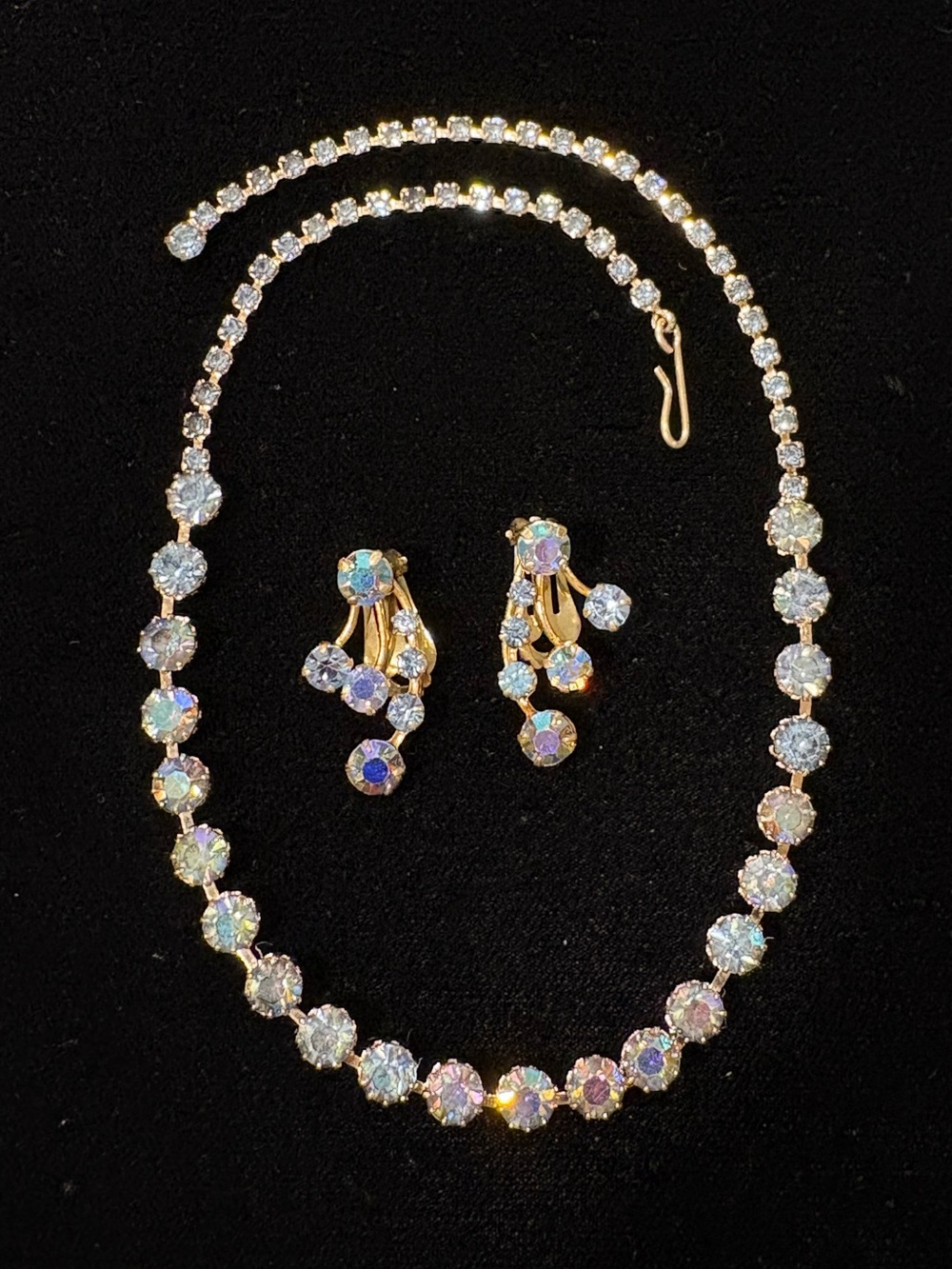 Vintage 1950s/60s Made Austria Aurora Borealis Crystal jewelry set